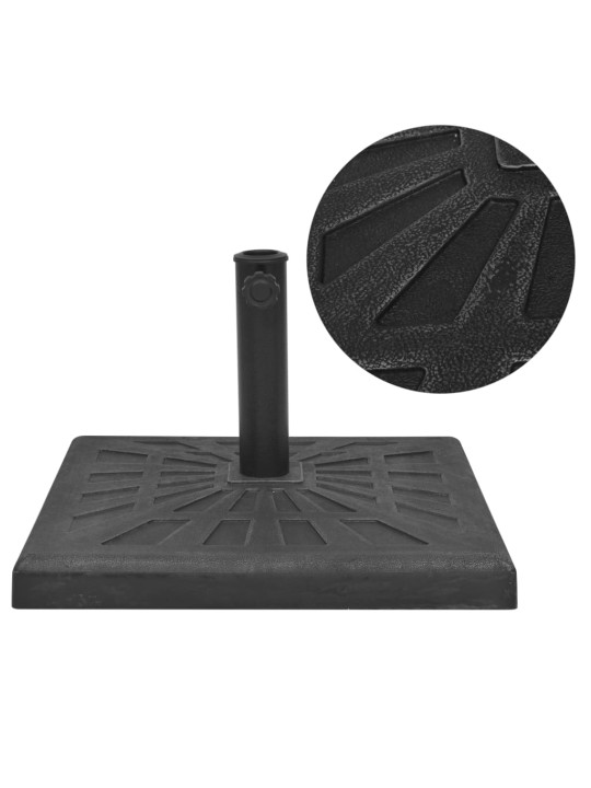 Saulessarga pamatne, sveķu materiāls, kvadrātveida, melna, 19kg