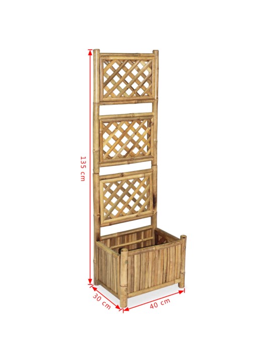 Augstā puķu kaste ar špaleru, 40 cm, bambuss
