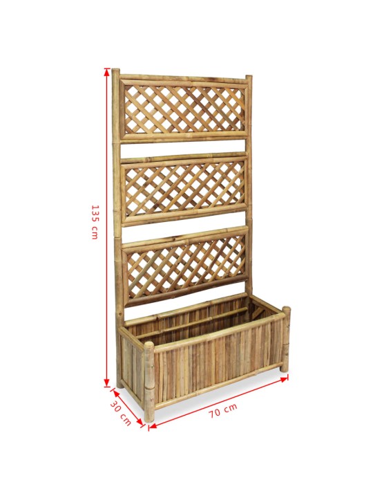 Augstā puķu kaste ar špaleru, 70 cm, bambuss