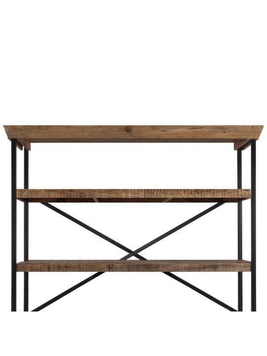 Skapis ar plauktiem, 120x35x200 cm, mango masīvkoks