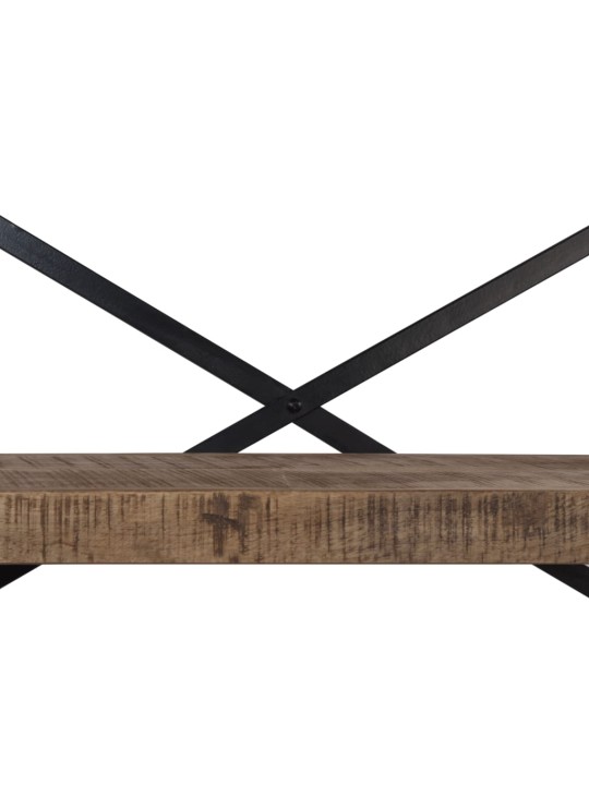 Skapis ar plauktiem, 120x35x200 cm, mango masīvkoks