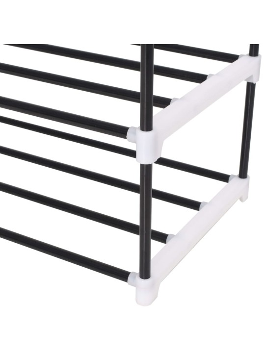 Apavu skapis, 4 plaukti, metāls, plastmasa, melns