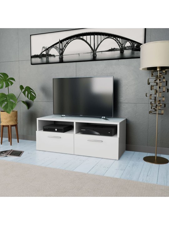 Tv skapītis, inženierijas koks, 95x35x36 cm, balts