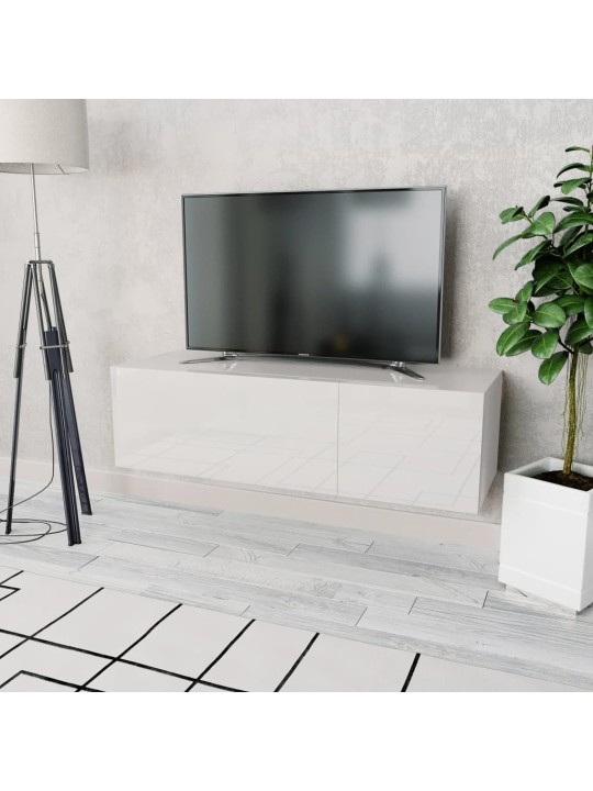 Tv skapītis, inženierijas koks, spīdīgi balts, 120x40x34 cm
