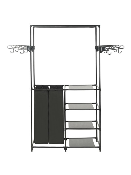 Drēbju pakaramais, 87x44x158 cm, neausts audums, tērauds, melns
