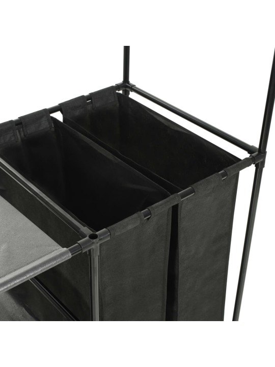 Drēbju pakaramais, 87x44x158 cm, neausts audums, tērauds, melns