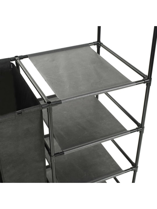 Drēbju pakaramais, 87x44x158 cm, neausts audums, tērauds, melns