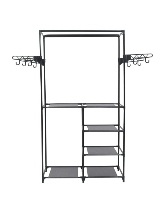 Drēbju pakaramais, melns, 87x44x158 cm, tērauds, neausts audums
