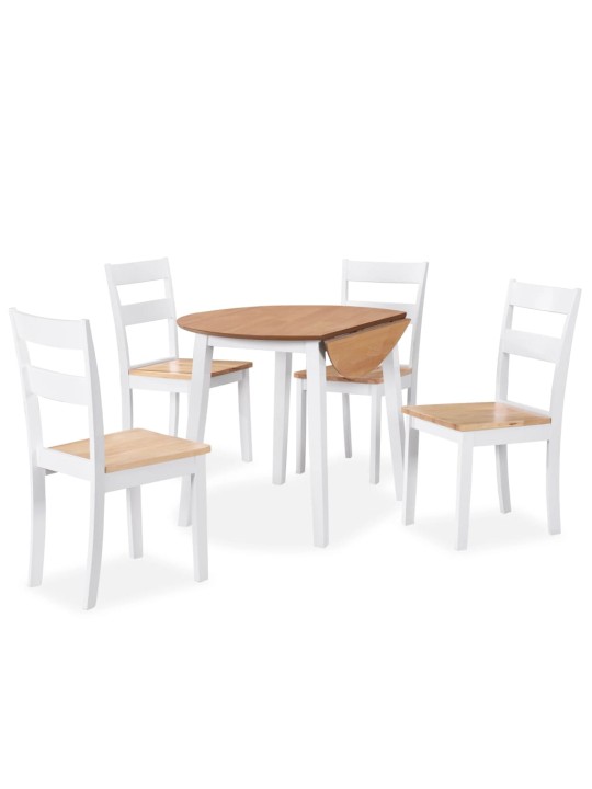 Piecdaļīgs virtuves mēbeļu komplekts, mdf, gumijkoks, balts