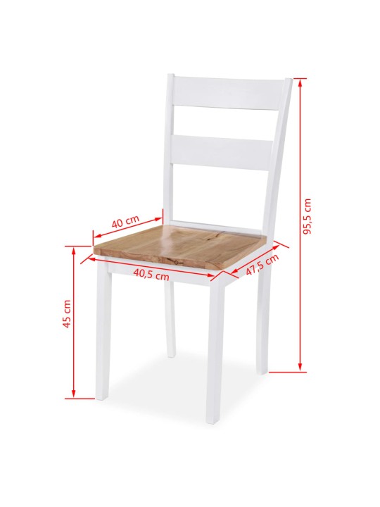 Piecdaļīgs virtuves mēbeļu komplekts, mdf, gumijkoks, balts