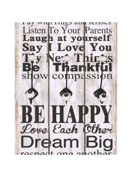 Drēbju pakaramais family rules, 120x40 cm, 6 āķīši