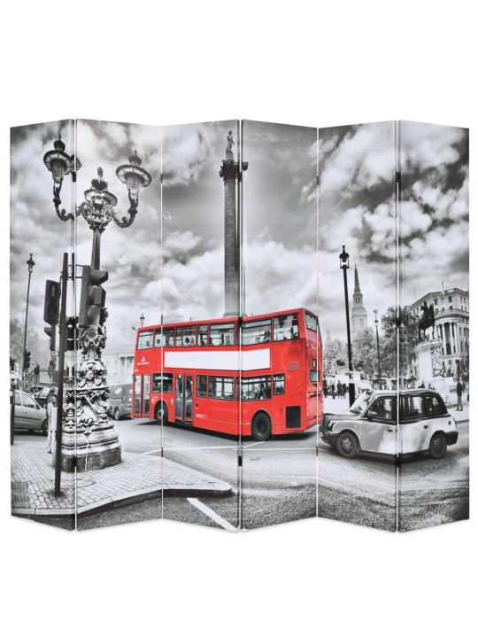 Istabas aizslietnis, 228x170 cm, saliekams, Londona, melnbalts
