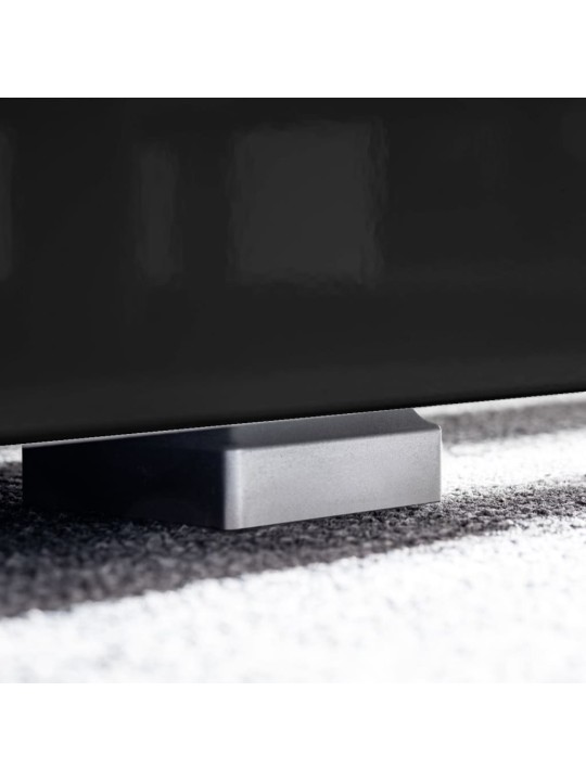 Tv sienas sekcija ar led gaismām, 5 daļas, spīdīgi melna
