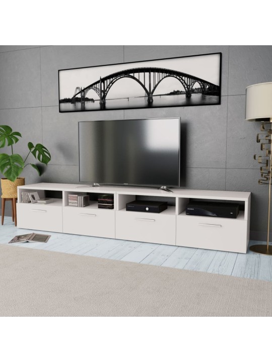 Tv skapīši, 2 gab., inženierijas koks, 95x35x36 cm, balti