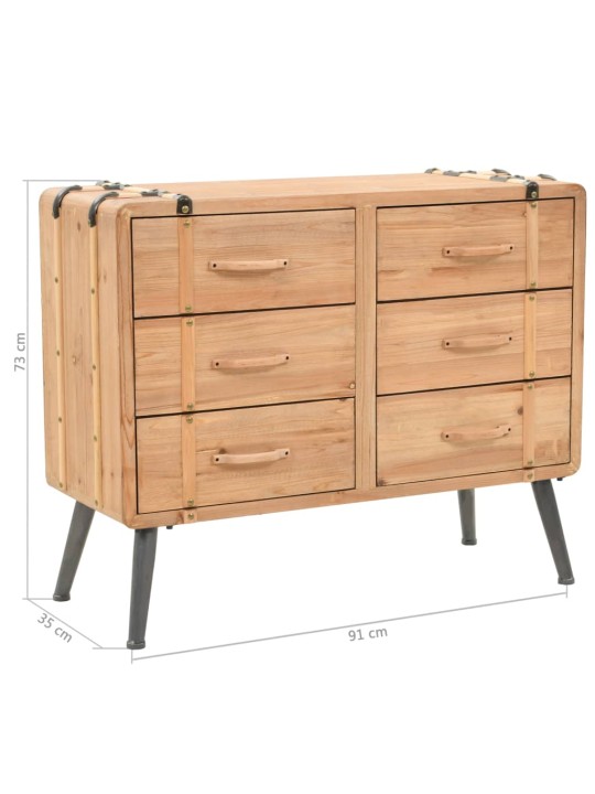 Kumode ar atvilktnēm, 91x35x73 cm, egles masīvkoks
