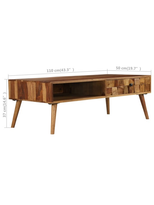 Kafijas galdiņš, 110x50x37 cm, masīvs rožkoks, medus krāsa
