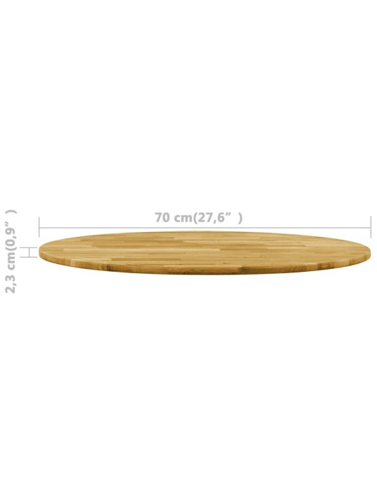 Galda virsma, 700 mm, 23 mm, apaļa, ozola masīvkoks