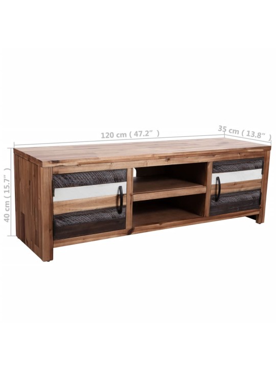 Tv plauktiņš, 120x35x40 cm, akācijas masīvkoks