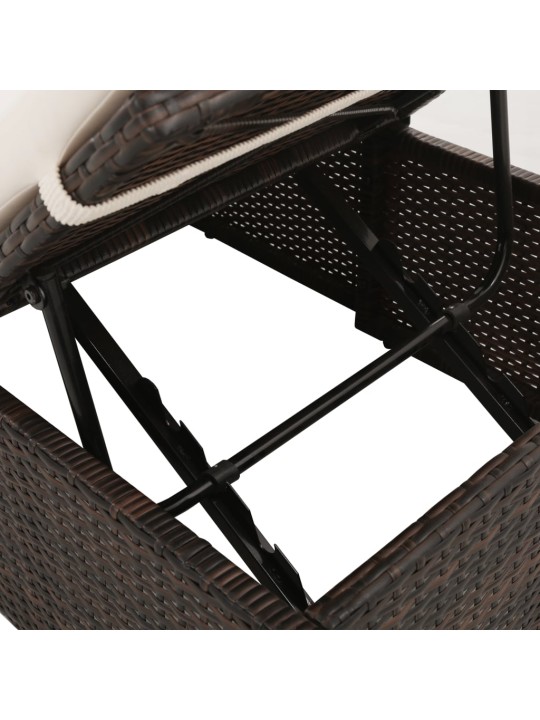 Dārza gulta, brūna, 195x60 cm, pe rotangpalma