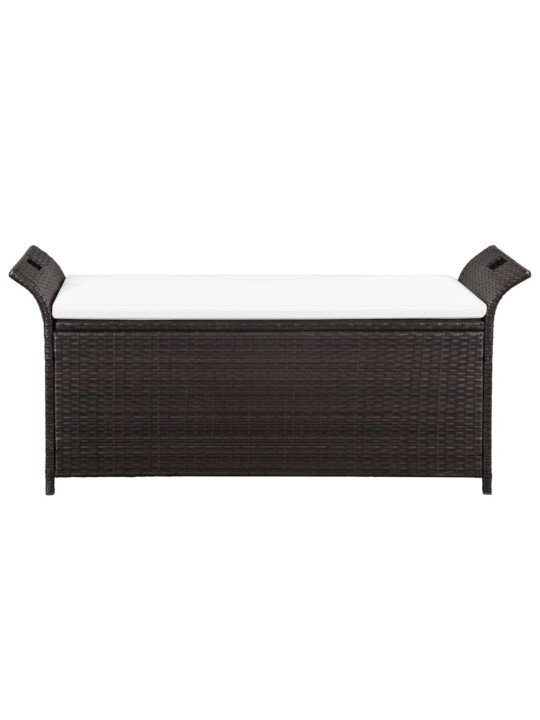 Uzglabāšanas sols ar matraci, 138 cm, PE rotangpalma, brūns