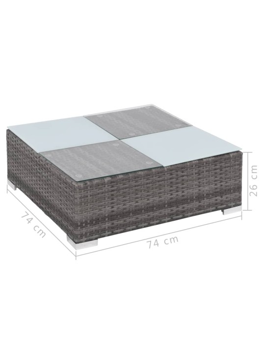 8-daļīgs dārza atpūtas mēbeļu komplekts ar matračiem, pelēks PE