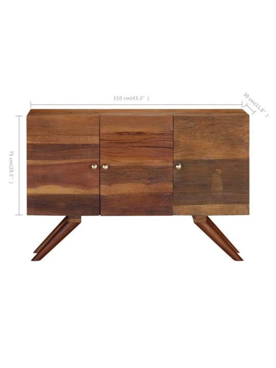 Kumode, 110x30x75 cm, brūns pārstrādāts masīvkoks
