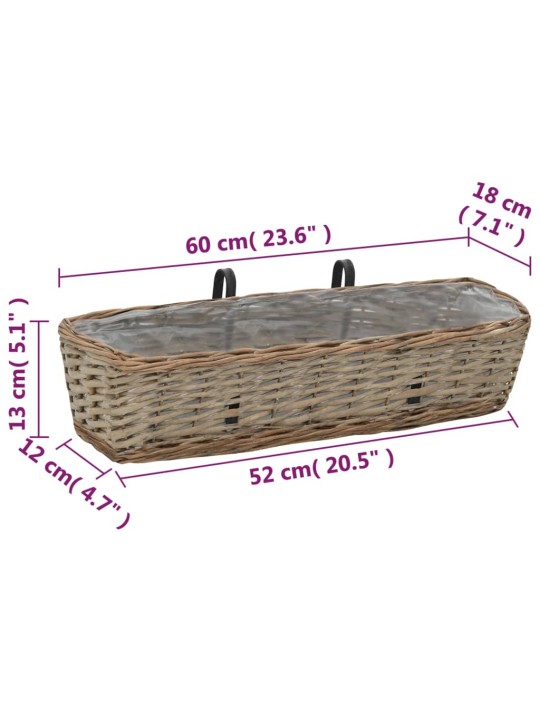 Balkona puķu kastes, 2 gab., pinums ar pe oderi, 60 cm