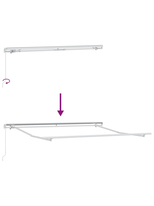Markīze manuāls balts 3 x 2,5 m metāla
