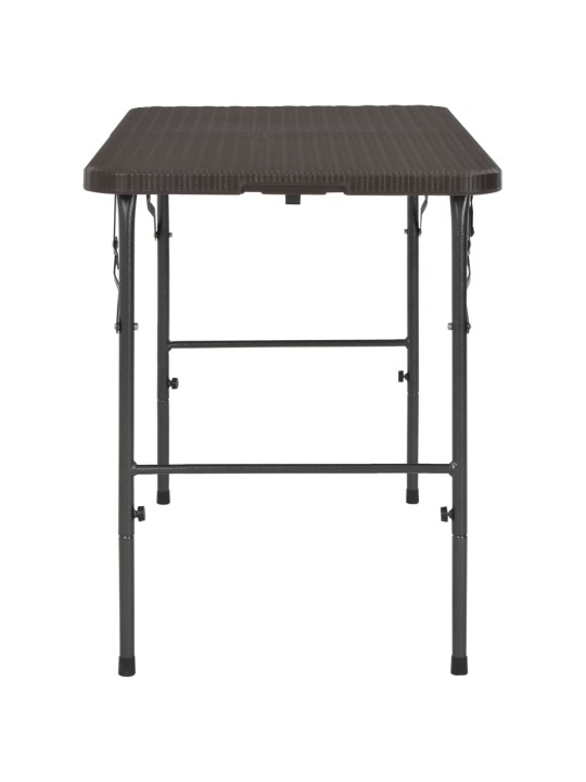 Saliekams dārza galds, brūns, 120x60x74 cm, hdpe, brūns pe