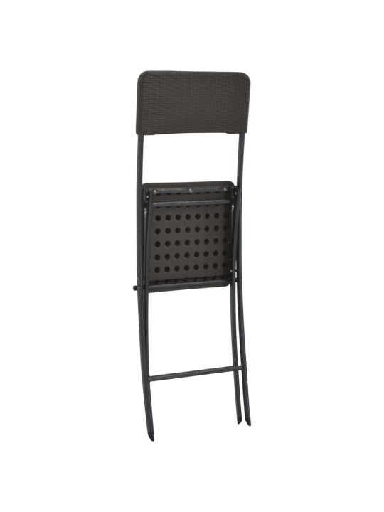 Saliekami bāra krēsli, 2 gab., hdpe un tērauds, brūni