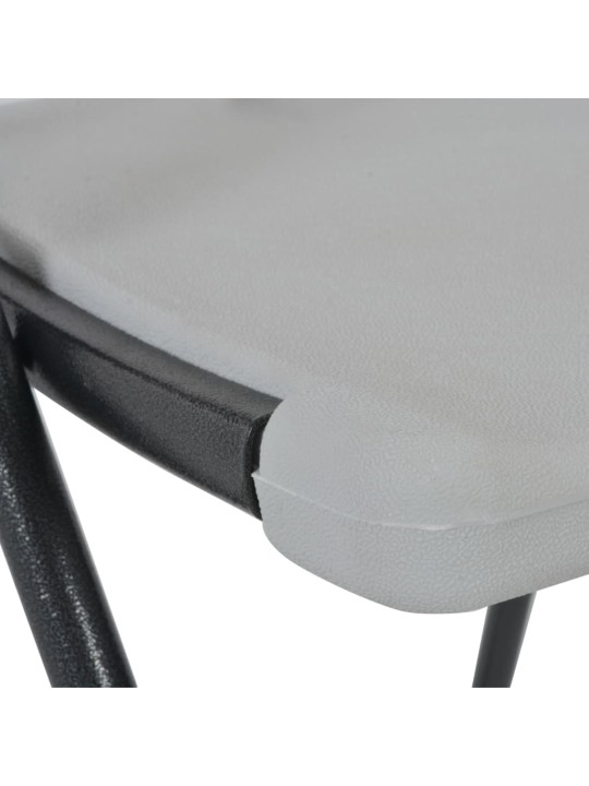 Saliekami bāra krēsli, 2 gab., hdpe, tērauds, balti