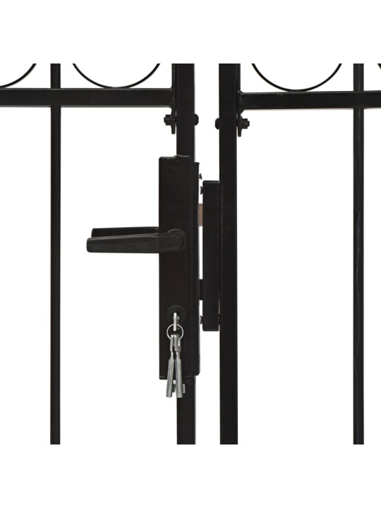Divviru žoga vārti, arkveida forma, melni, 400x175 cm, tērauds