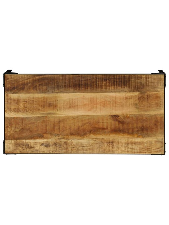 Kafijas galdiņš, 100 cm, neapstrādāts mango koks, tērauds