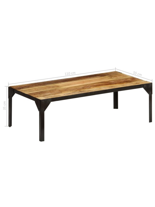 Kafijas galdiņš, 100 cm, neapstrādāts mango koks, tērauds
