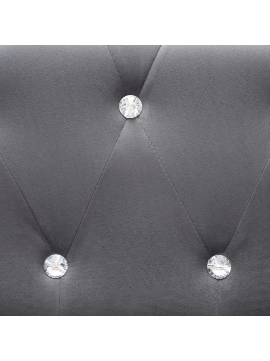 Chesterfield dīvāns, trīsvietīgs, 199x75x72 cm, pelēks samts