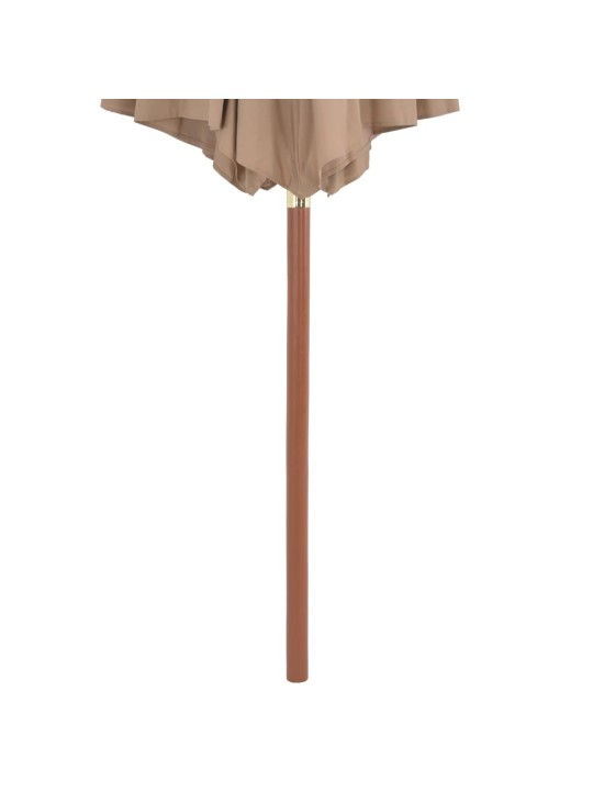 Dārza saulessargs ar koka kātu, 300 cm, pelēkbrūns
