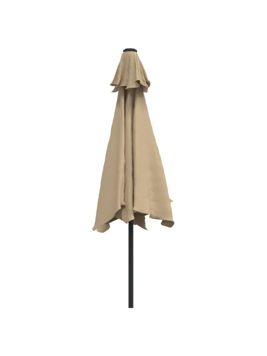 Dārza saulessargs ar metāla kātu, 300 cm, pelēkbrūns