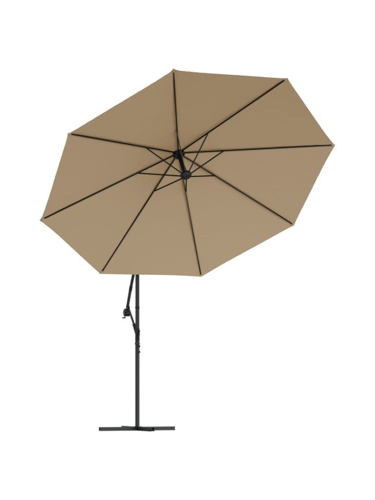 Saulessargs ar alumīnija kātu, 350 cm, pelēkbrūns