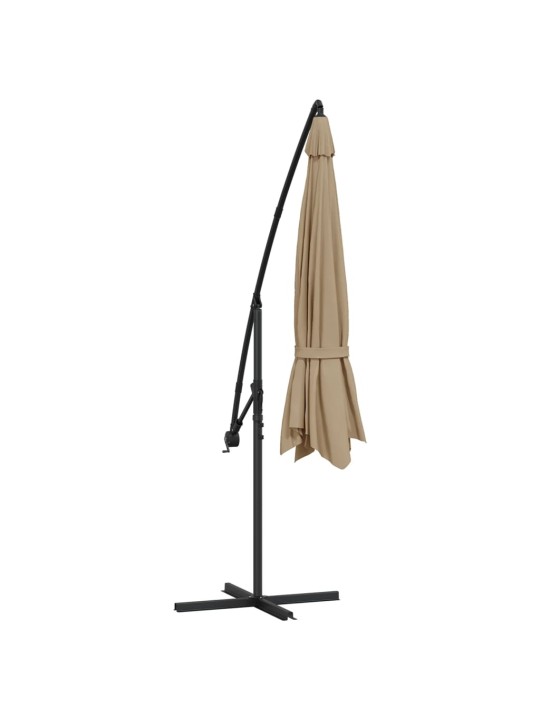 Saulessargs ar alumīnija kātu, 350 cm, pelēkbrūns