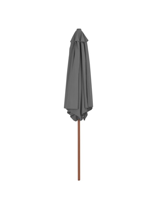 Dārza saulessargs ar koka kātu, 270 cm, antracītpelēks