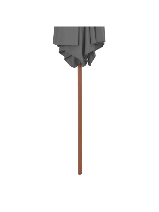 Dārza saulessargs ar koka kātu, 270 cm, antracītpelēks