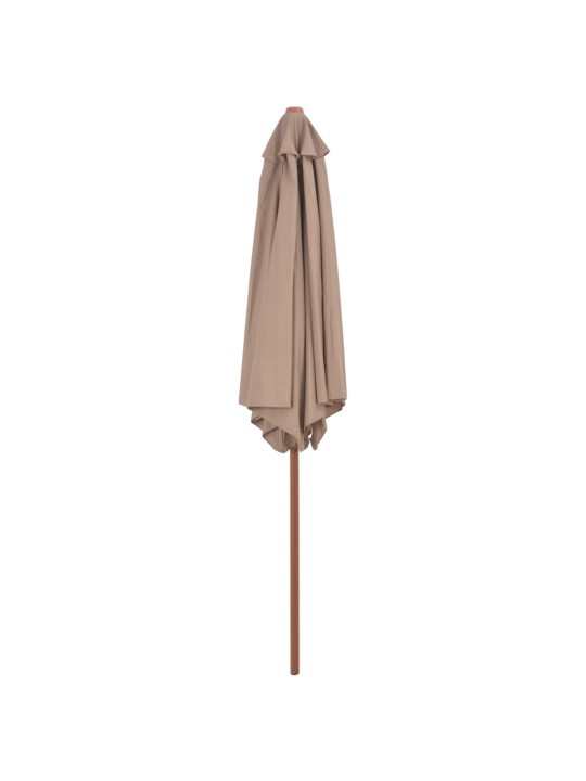 Dārza saulessargs ar koka kātu, 270 cm, pelēkbrūns