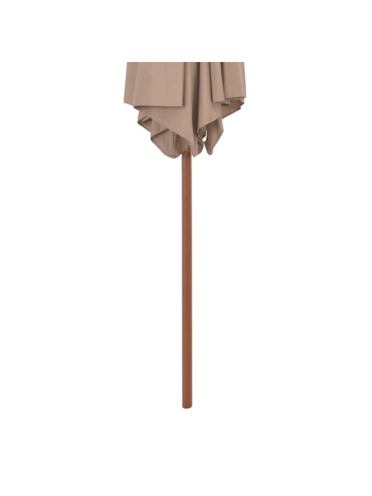 Dārza saulessargs ar koka kātu, 270 cm, pelēkbrūns