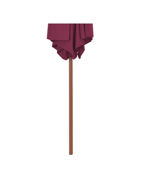 Dārza saulessargs ar koka kātu, 270 cm, bordo sarkans