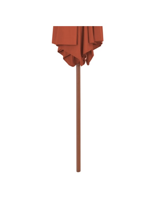 Dārza saulessargs ar koka kātu, 270 cm, sarkanbrūns