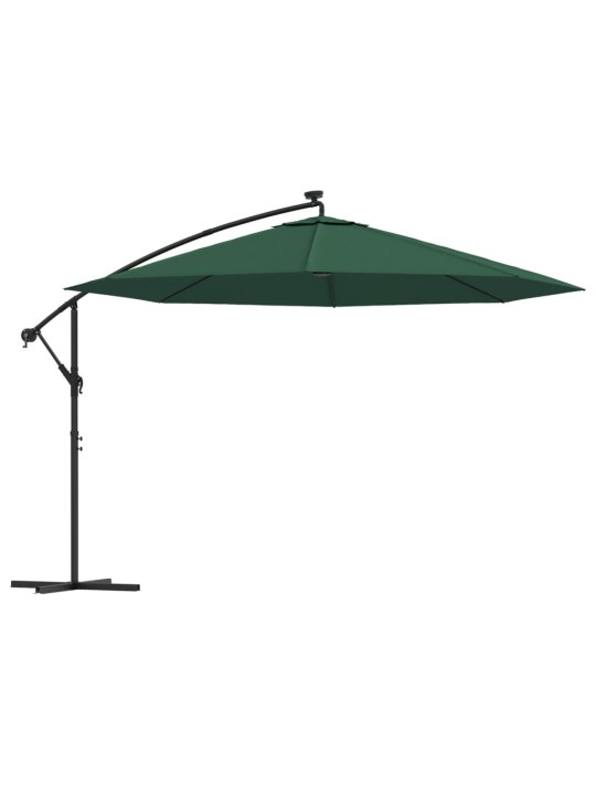 Saulessargs ar led gaismām un metāla kātu, 350 cm, zaļš