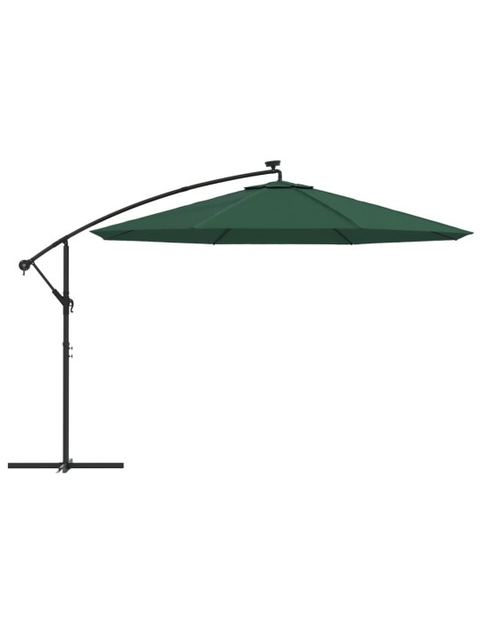 Saulessargs ar led gaismām un metāla kātu, 350 cm, zaļš