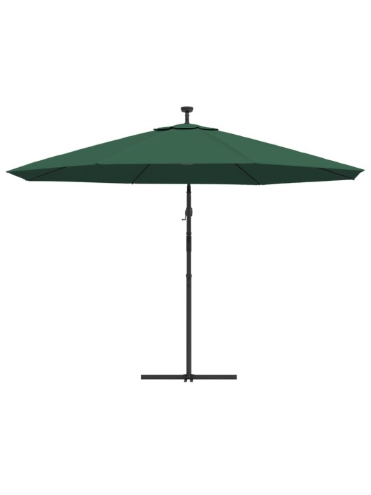 Saulessargs ar led gaismām un metāla kātu, 350 cm, zaļš