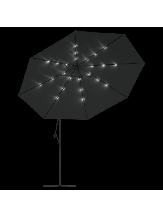 Saulessargs ar led gaismām un metāla kātu, 350 cm, pelēks