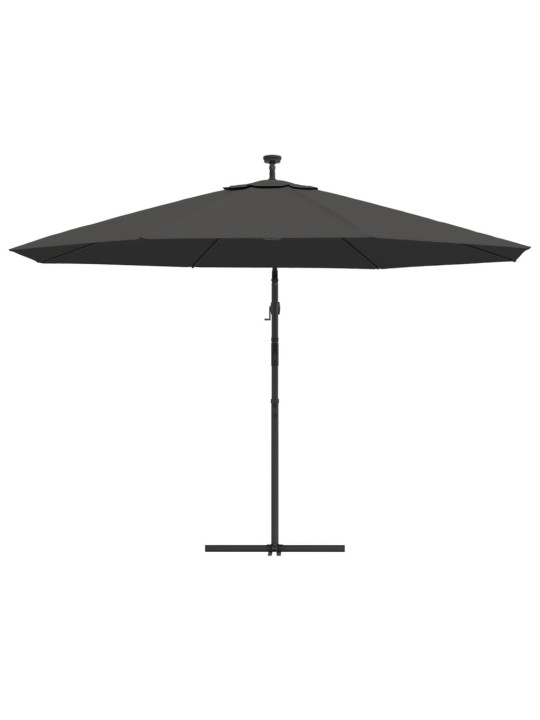 Saulessargs ar led gaismām un metāla kātu, 350 cm, pelēks